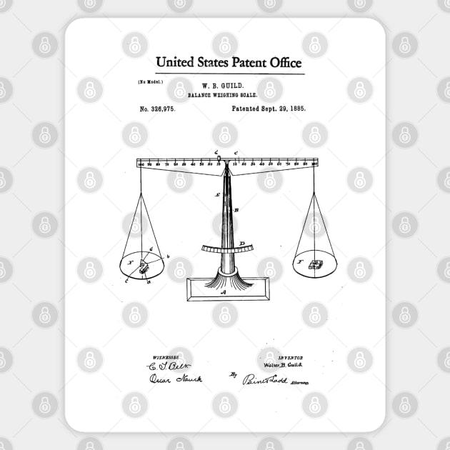 Scales of Justice Patent Black Sticker by Luve